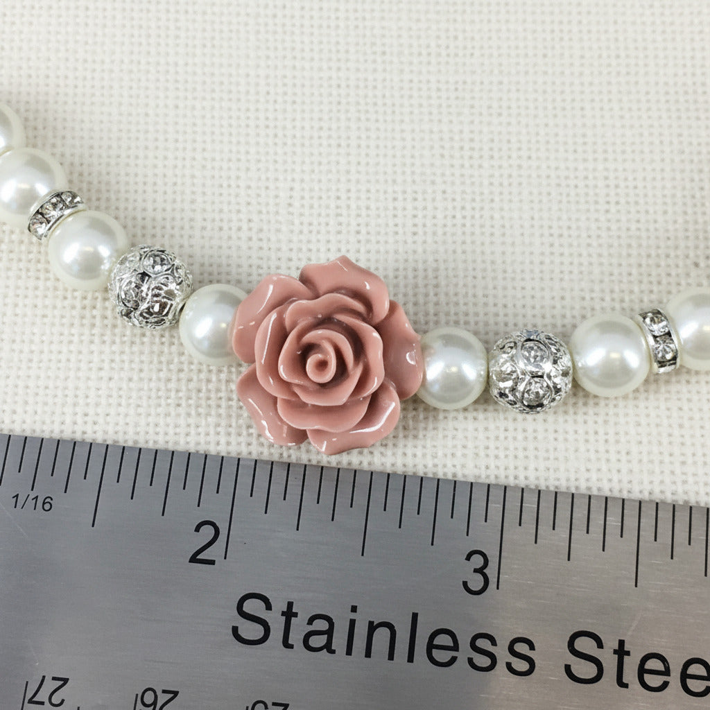 Taupe Flower Light Brown Resin Necklace Bracelet Earrings