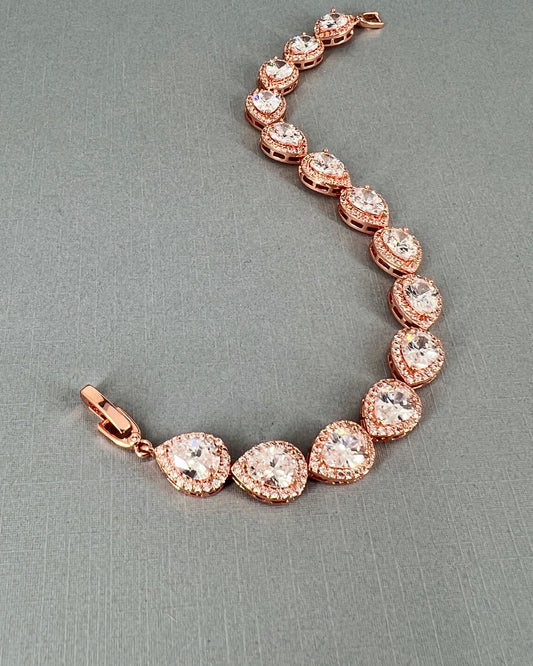 Clearence XL Rose Gold Plated Teardrop Bracelet