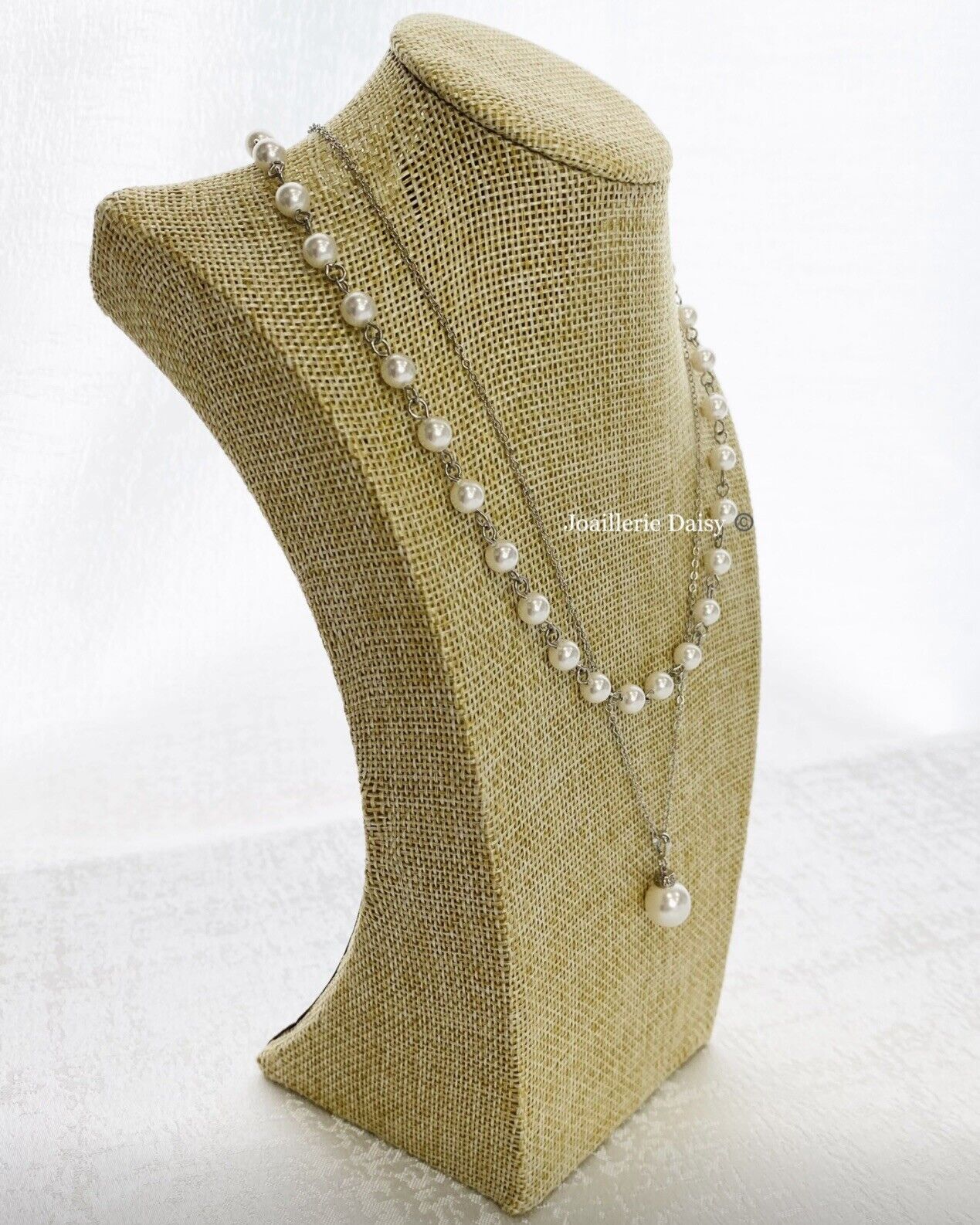 Collier de perles en cristal autrichien double couche Jessie