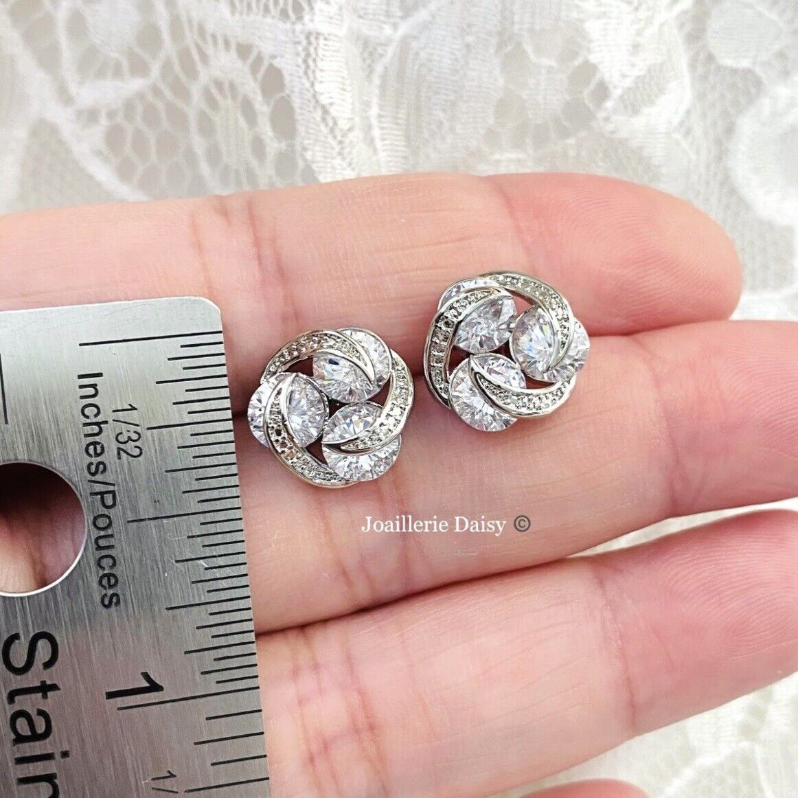 Wedding Bridal CZ Classic Stud Earrings