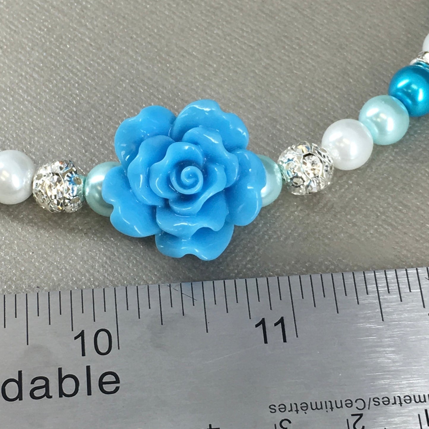 Ocean Inspired Shades of Blue Resin Flower Necklace Bracelet Earrings