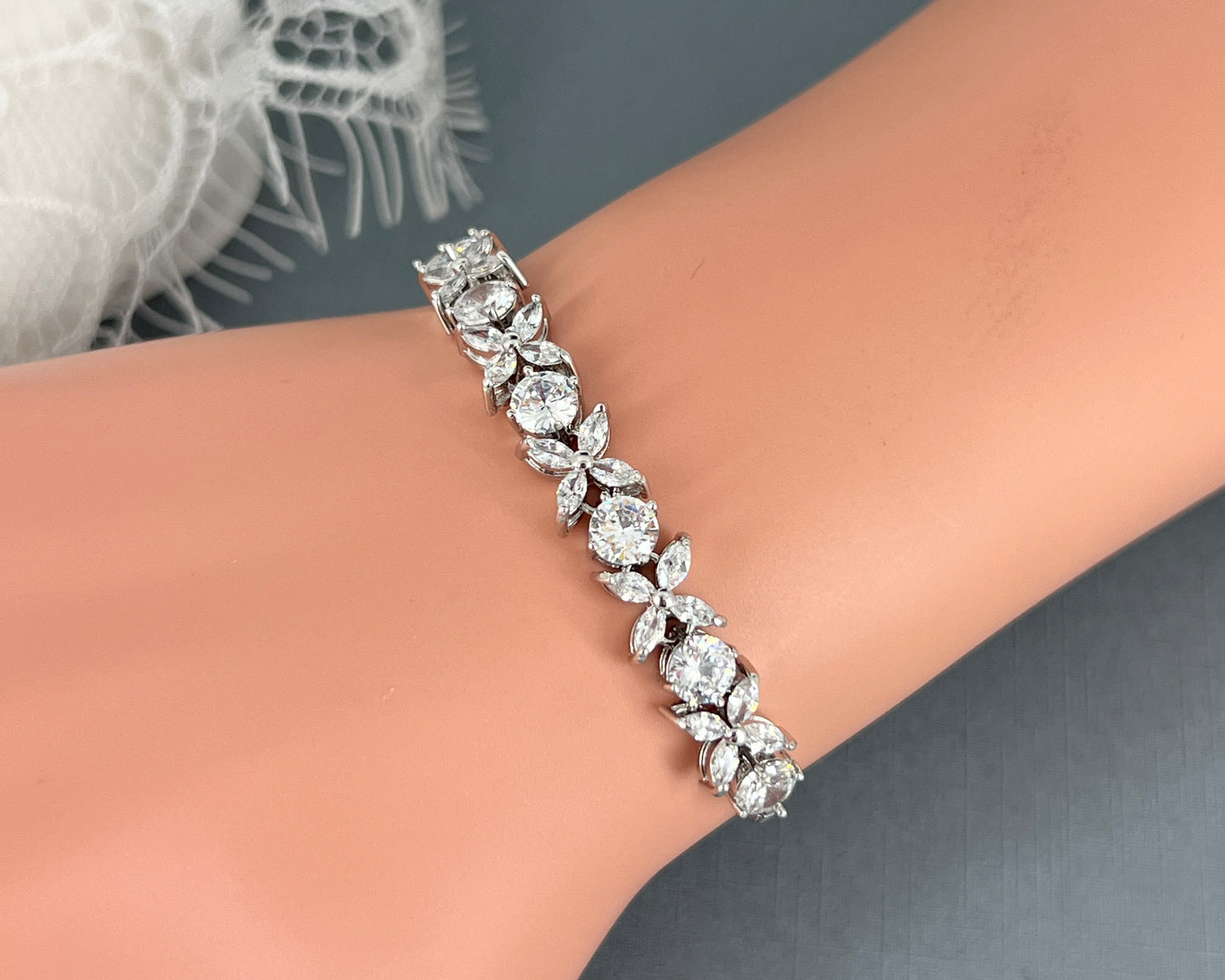 Wedding Bridal Cubic Adjustable Bracelet