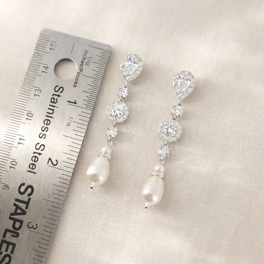 Pearl Drop Bridal Earrings