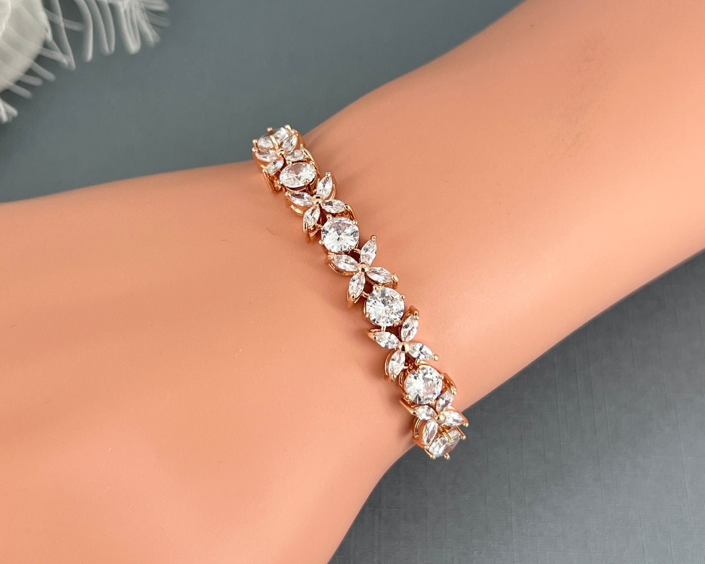 Wedding Bridal Cubic Adjustable Bracelet
