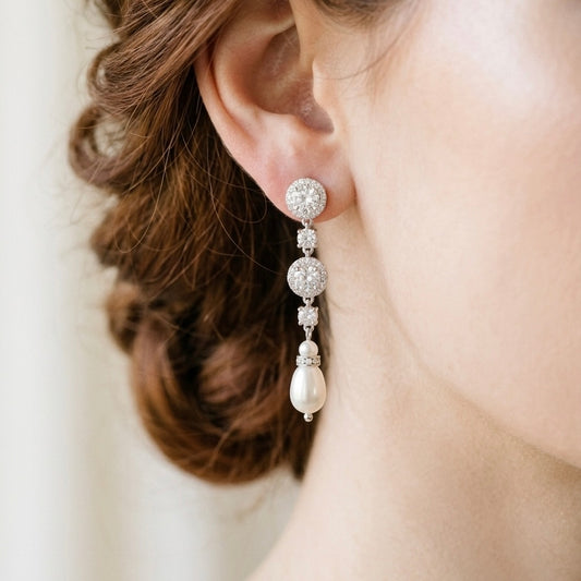 Pearl Drop Bridal Earrings