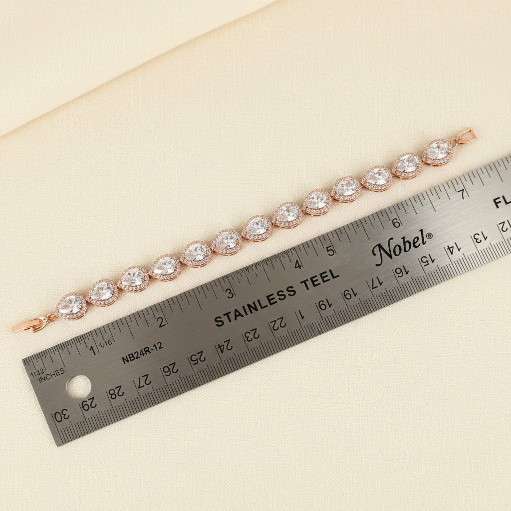 Clearence XL Rose Gold Plated Teardrop Bracelet