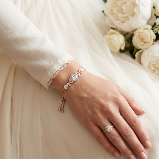 Bridal CZ Teardrop Bracelet