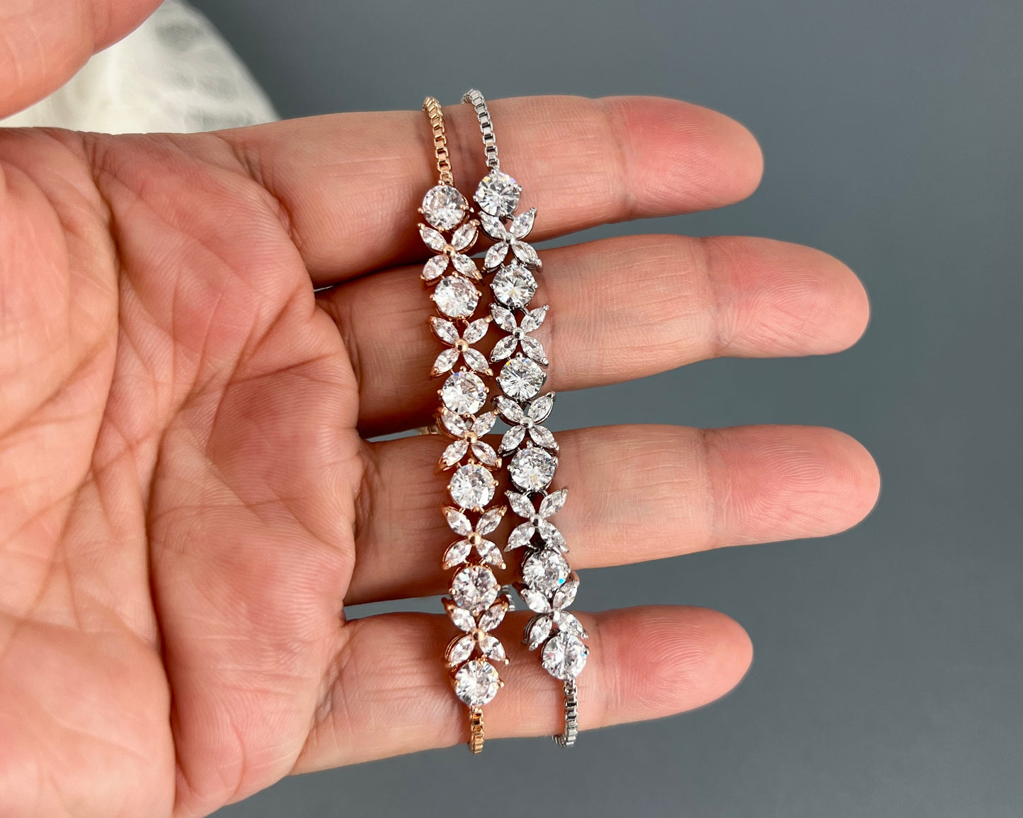 Wedding Bridal Cubic Adjustable Bracelet