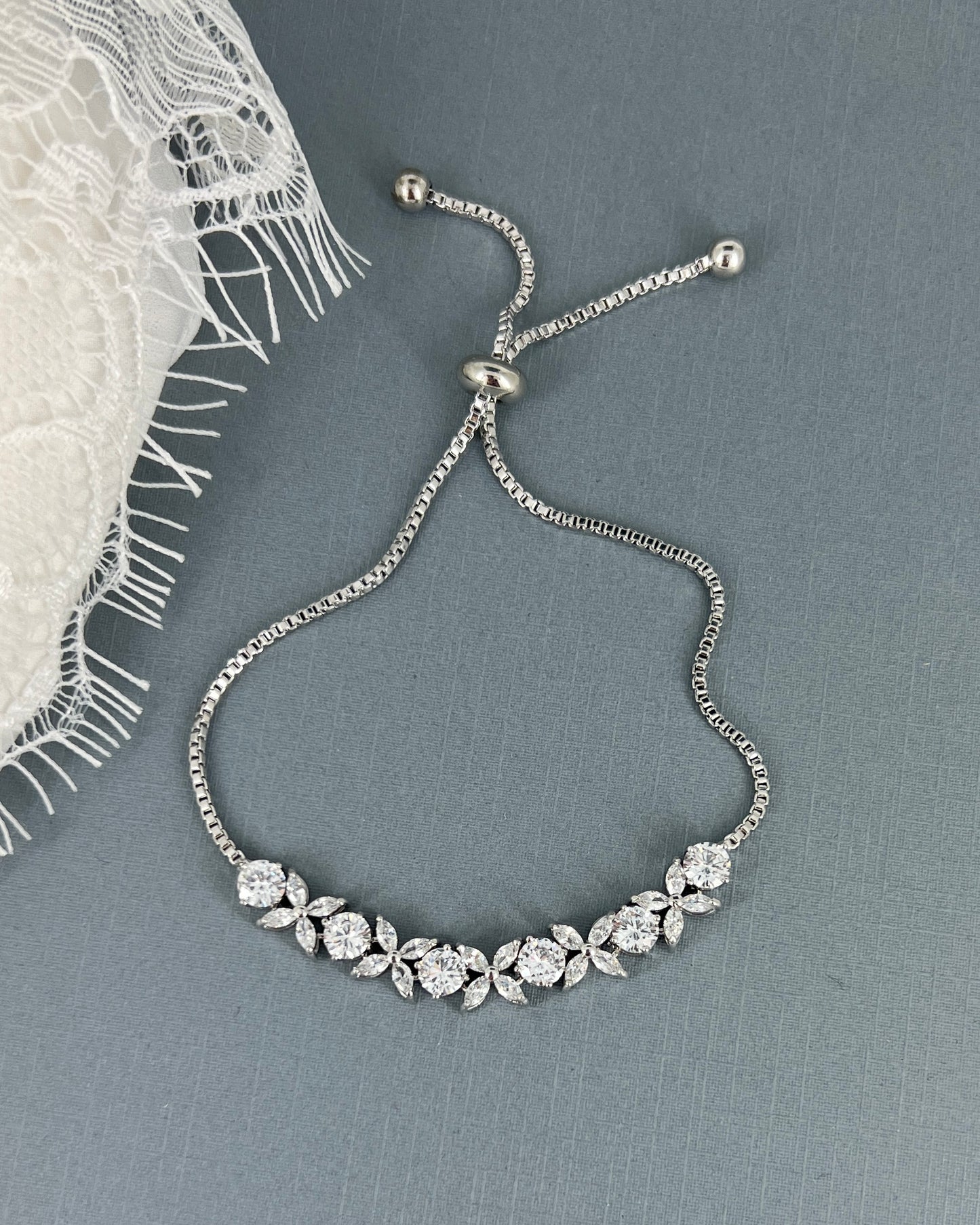 Wedding Bridal Cubic Adjustable Bracelet