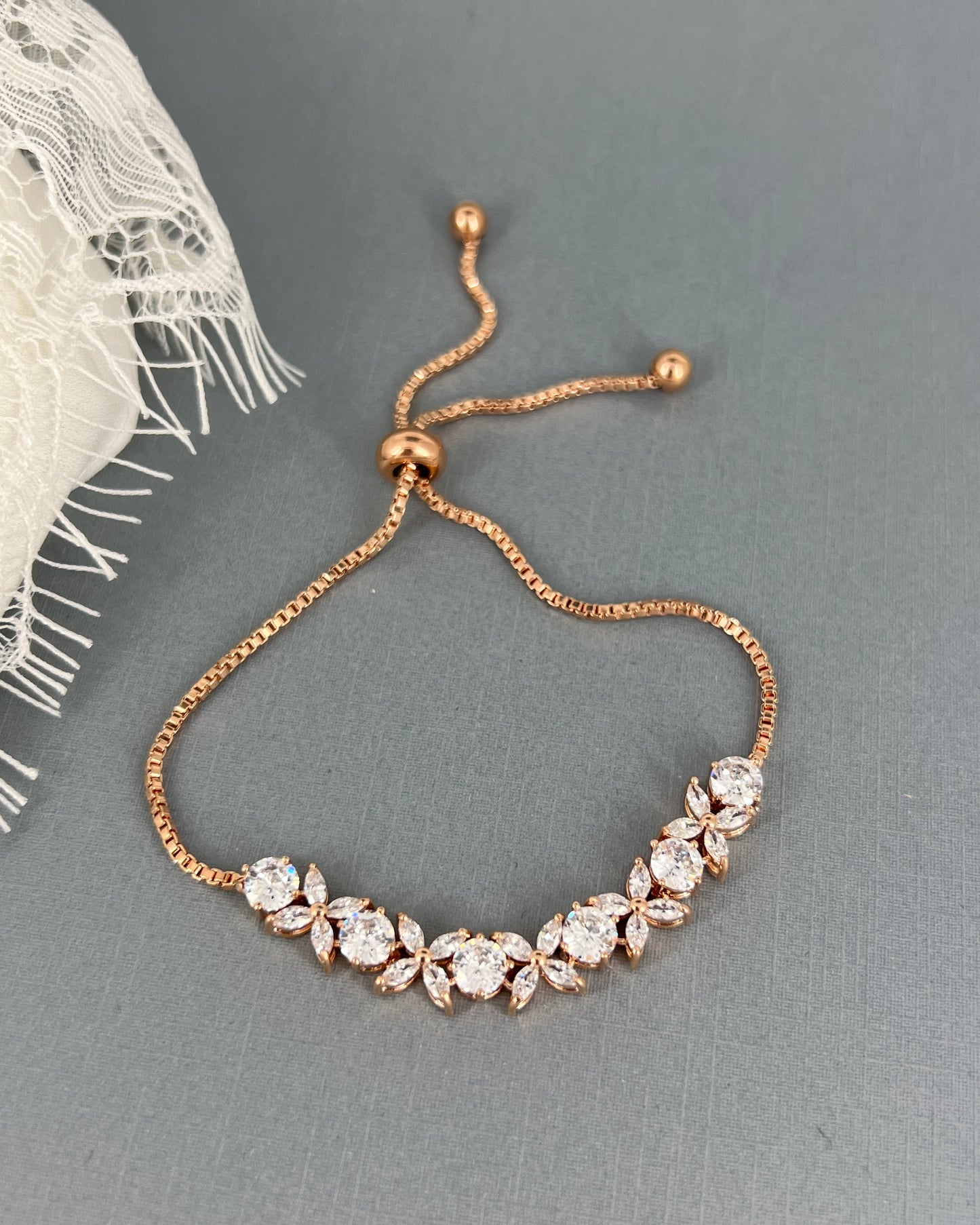 Wedding Bridal Cubic Adjustable Bracelet