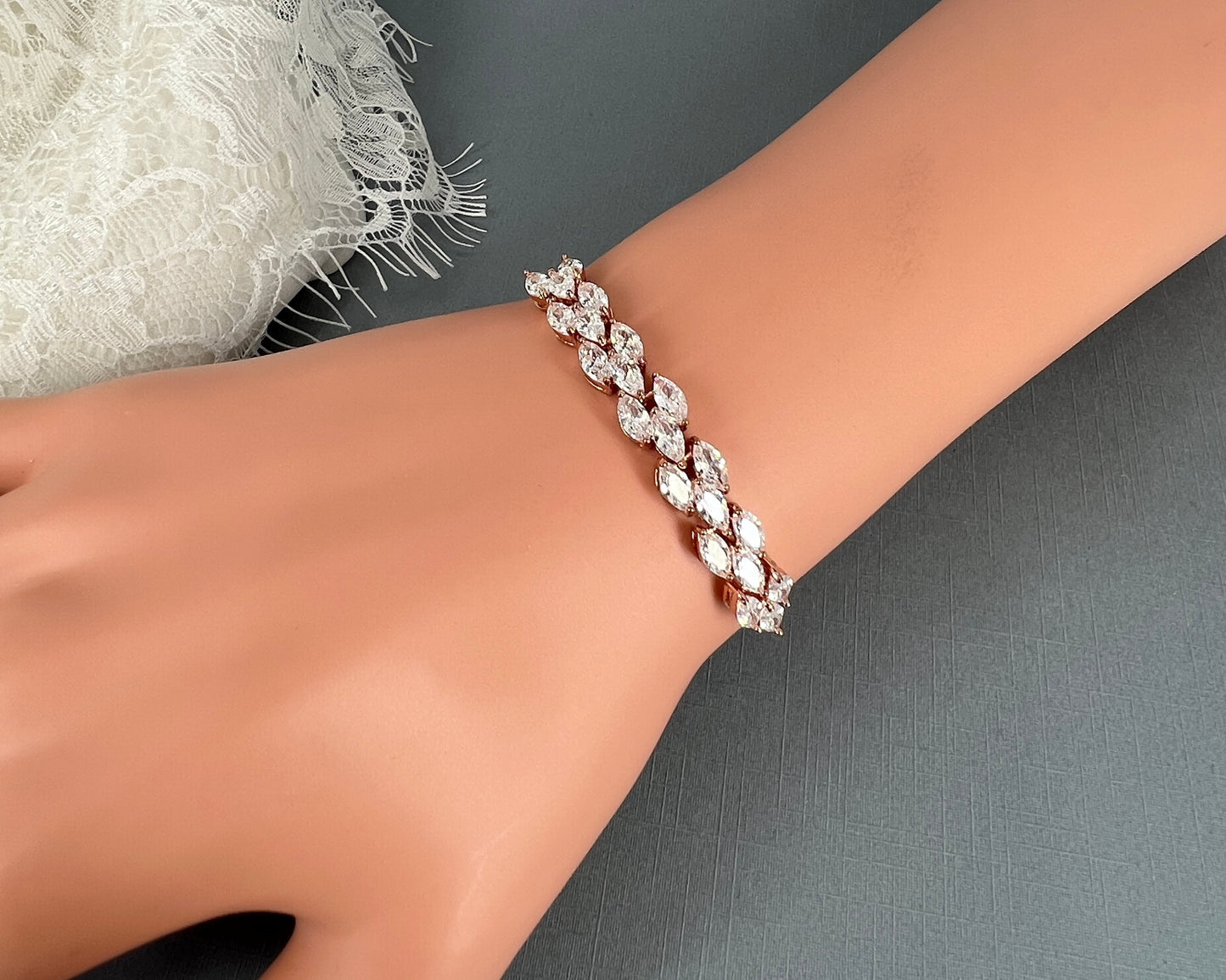 Wedding Bridal Cubic Bridesmaids Adjustable Bracelet