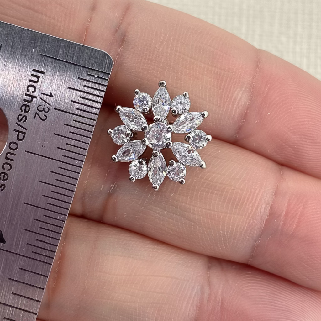 Wedding Bridal CZ Classic Flower Stud Earrings
