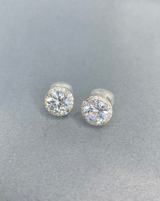 Wedding Bridal Bridesmaids 10mm Round Clip-on Cubic Earrings