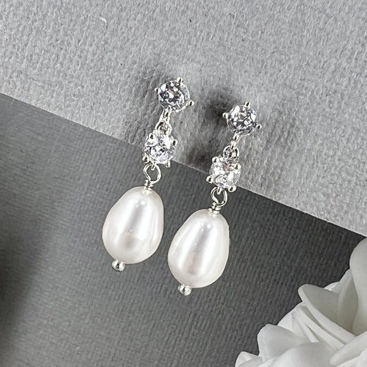 Meera Pear Pearl Dangle Clip-on Earrings