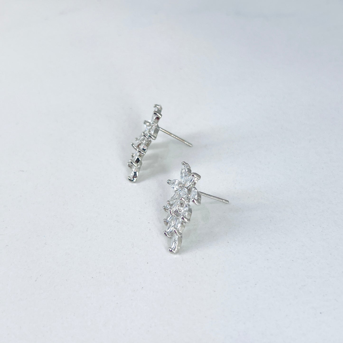 Wedding Bridal Marquise Cluster Cubic Zirconia Stud Earrings