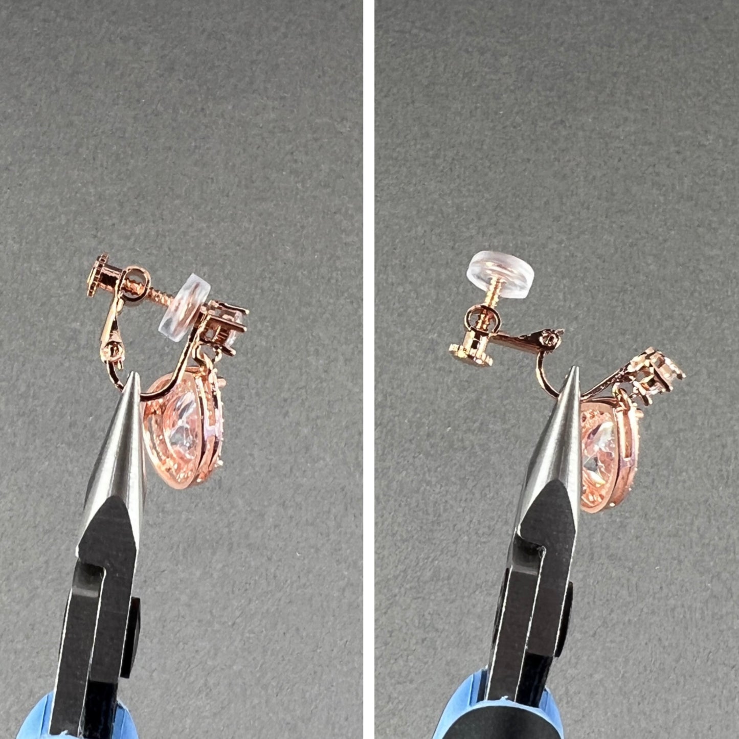 Wedding Bridal Cubic Small Teardrop Clip-on Earrings