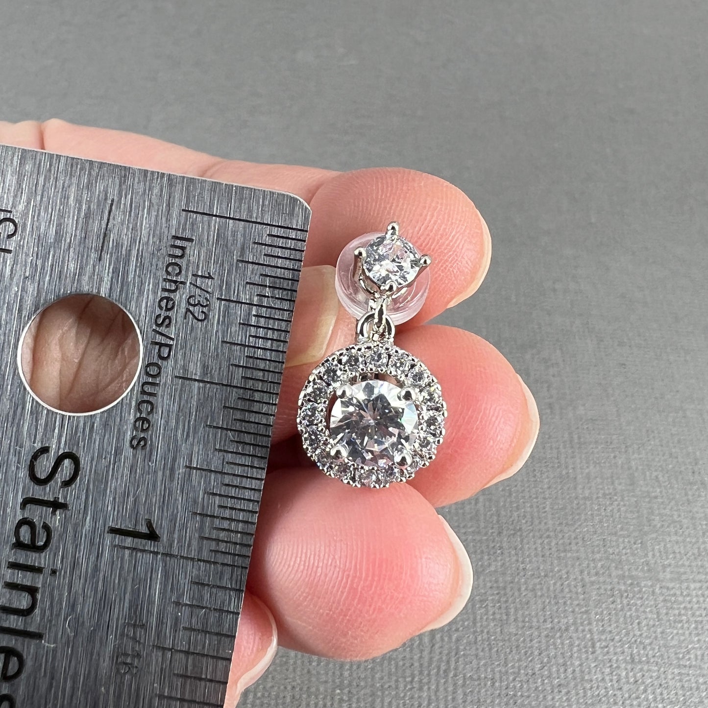 Wedding Bridal CZ Circle Clip-on Earrings