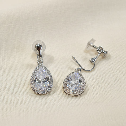 Small Teardrop Clip-on Earrings