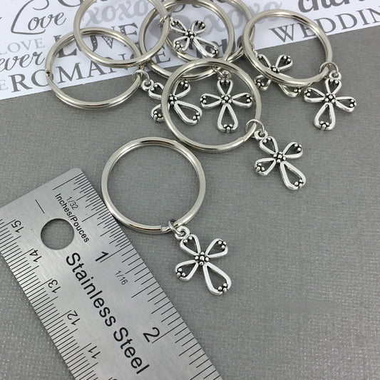 Cross Key Chain Religious Baptisms Confirmations Gifts Wedding Favors