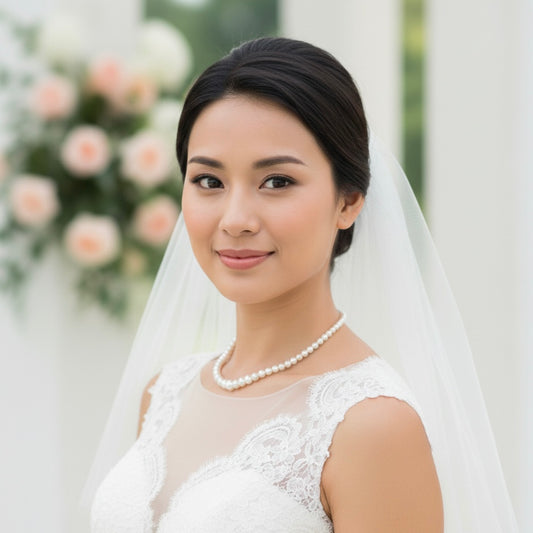 Collier de perles en cristal blanc autrichien progressif Joslyn