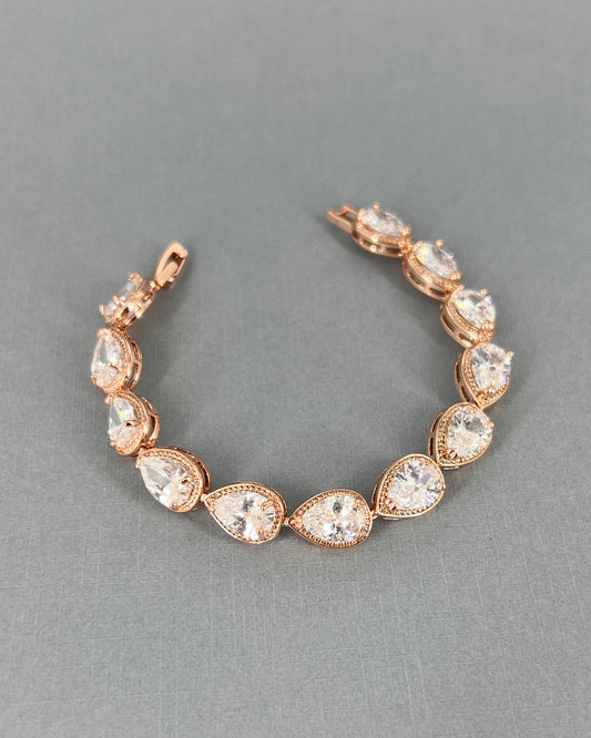 Clearance Rose Gold Plated Teardrop Bracelet