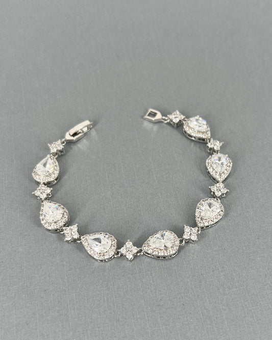 Wedding Bridal Cubic Teardrop Bracelet
