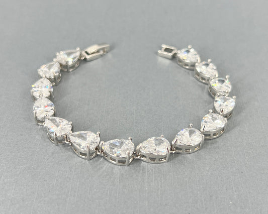 Wedding Bridal Cubic Teardrop Bracelet