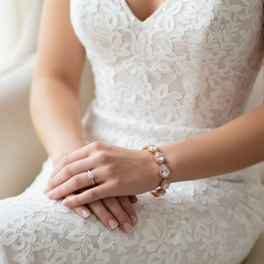 Bracelet tennis Cathy CZ marquise et perles