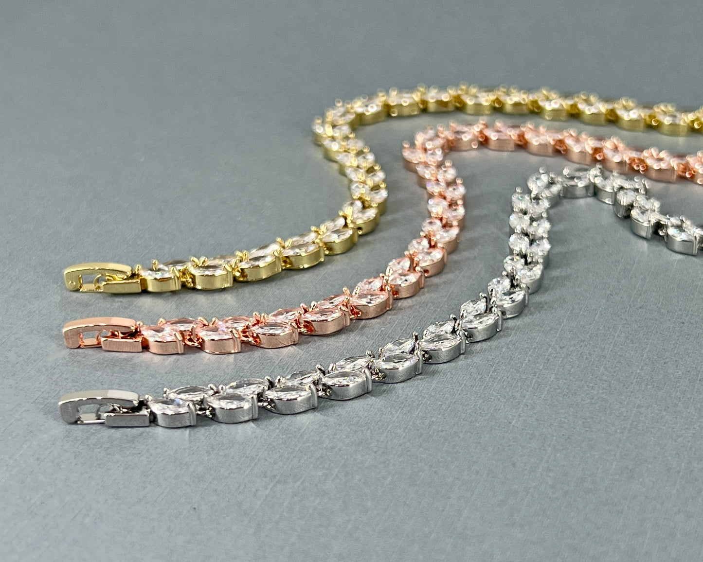 Wedding Bridal Cubic Floral Bracelet