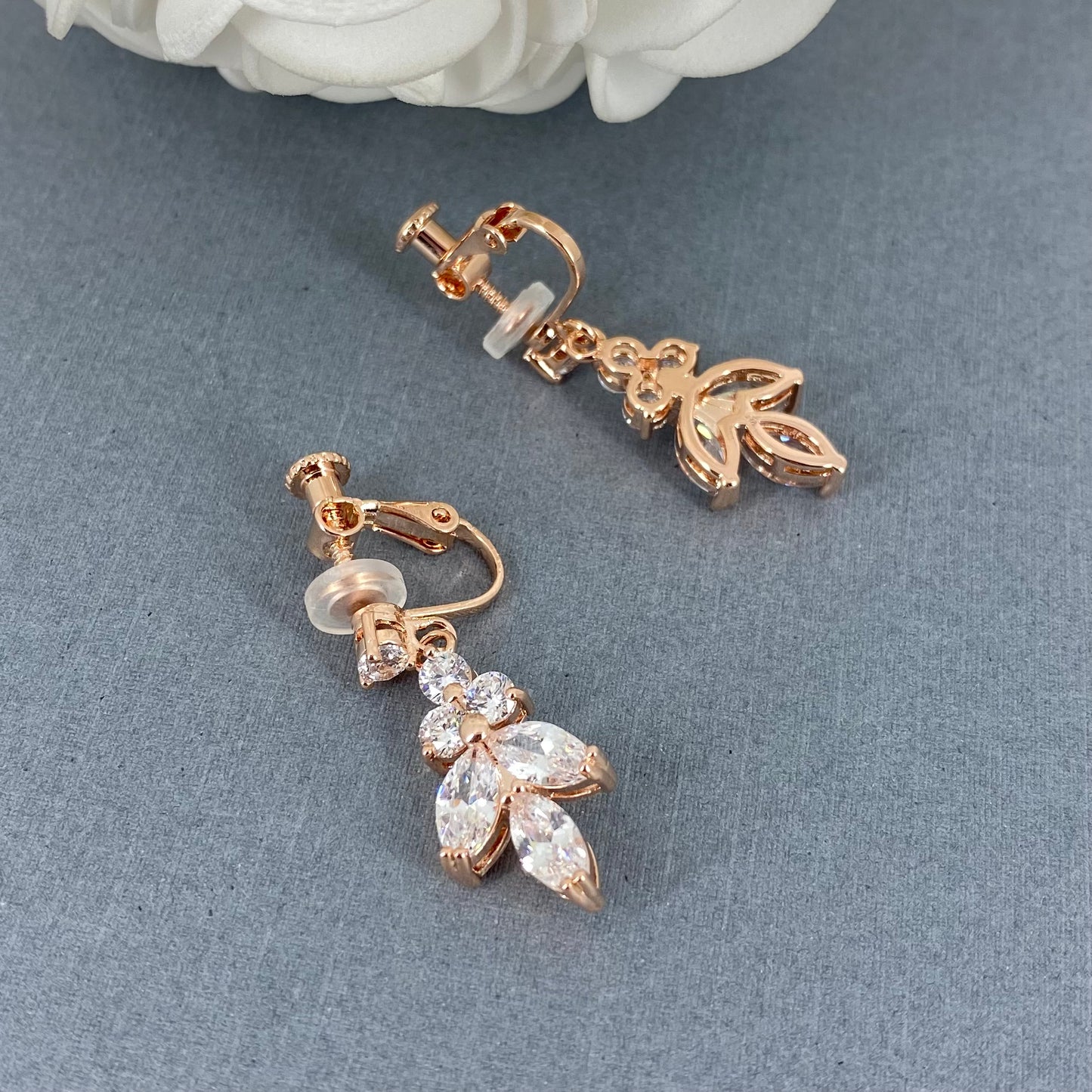 Mabel Marquise Floral Clip-on Earrings