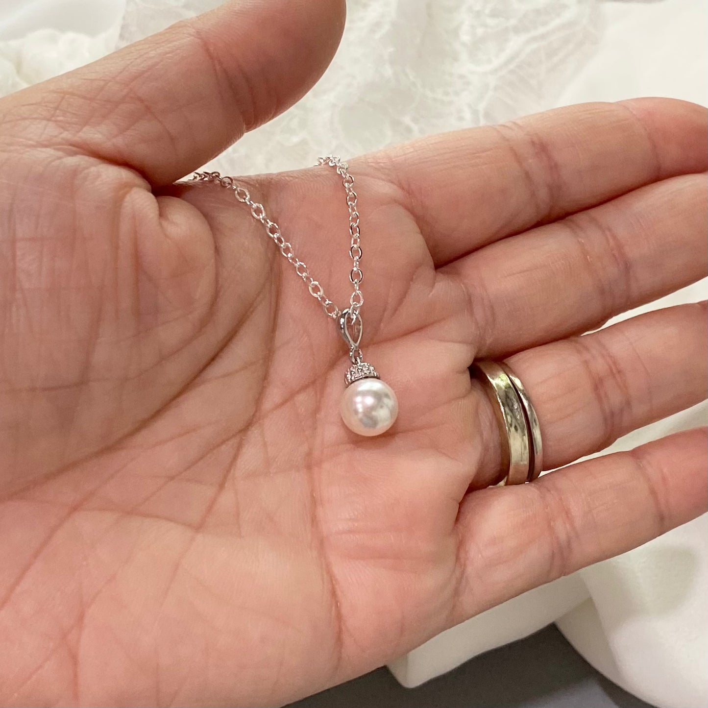 Wedding Bridal 2pcs Simple Pearl Necklace and Clip on Earrings Set