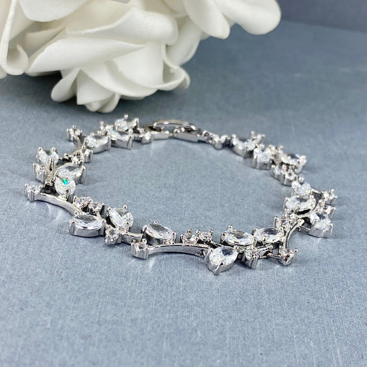 Wedding Bridal Cubic Marquise Bracelet