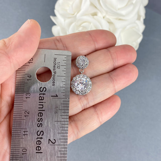 Boucles d'oreilles pendantes cercle Karis CZ