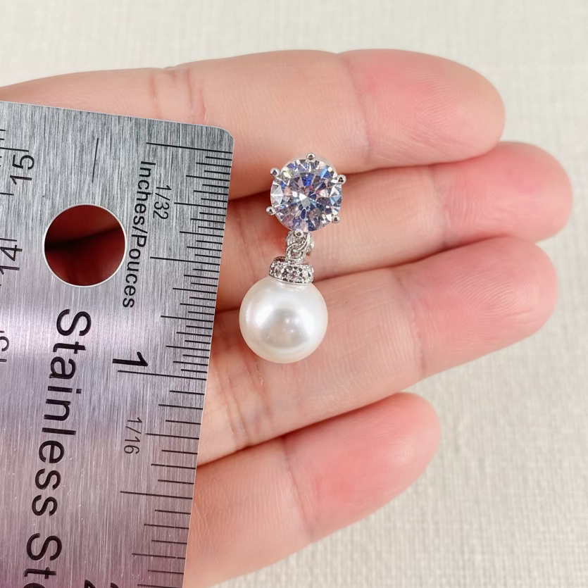 Wedding Bridal 10mm Pearl Drop Clip-on Earrings