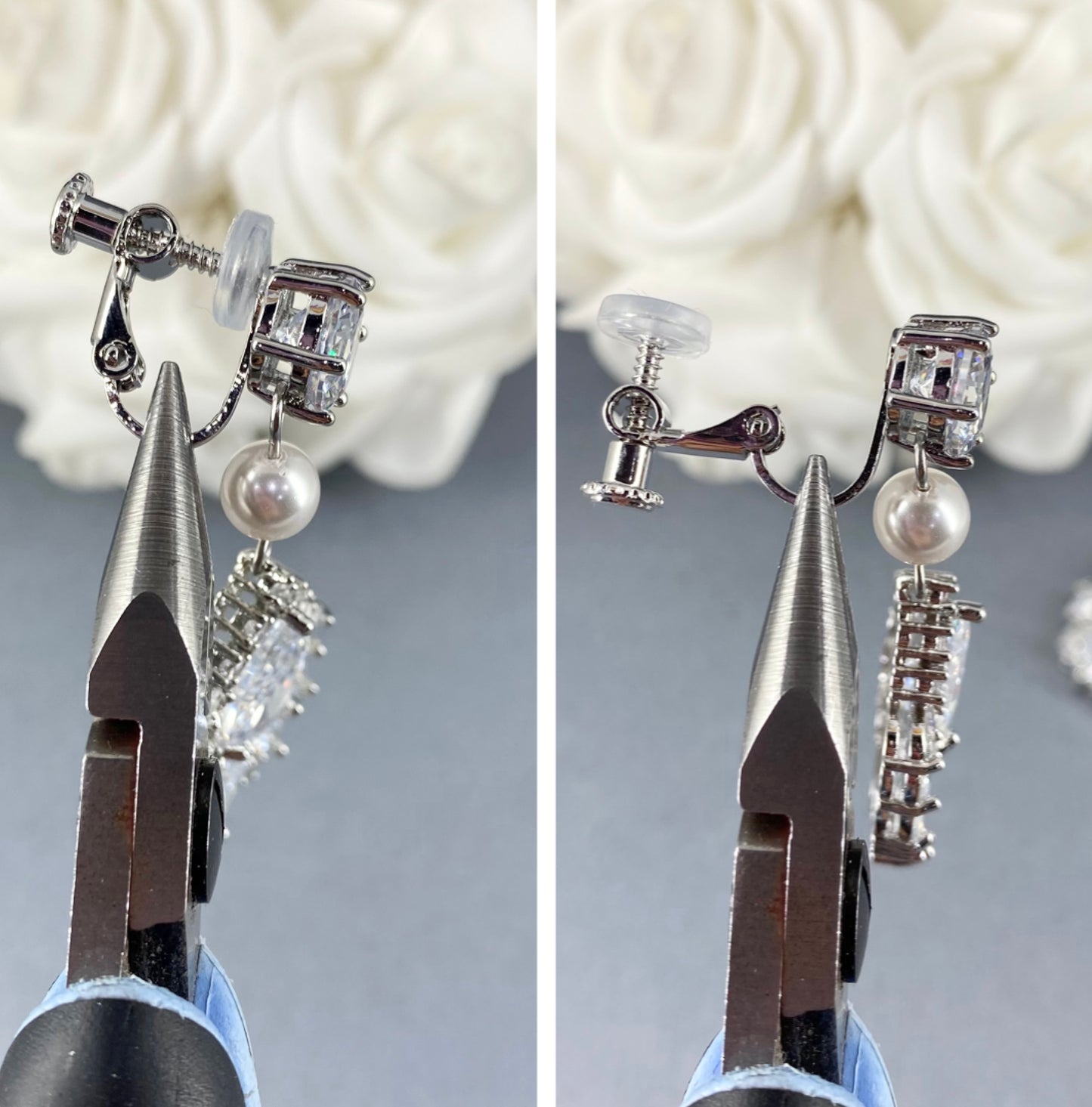 Boucles d'oreilles à clip avec perles Mackenzie Marquise