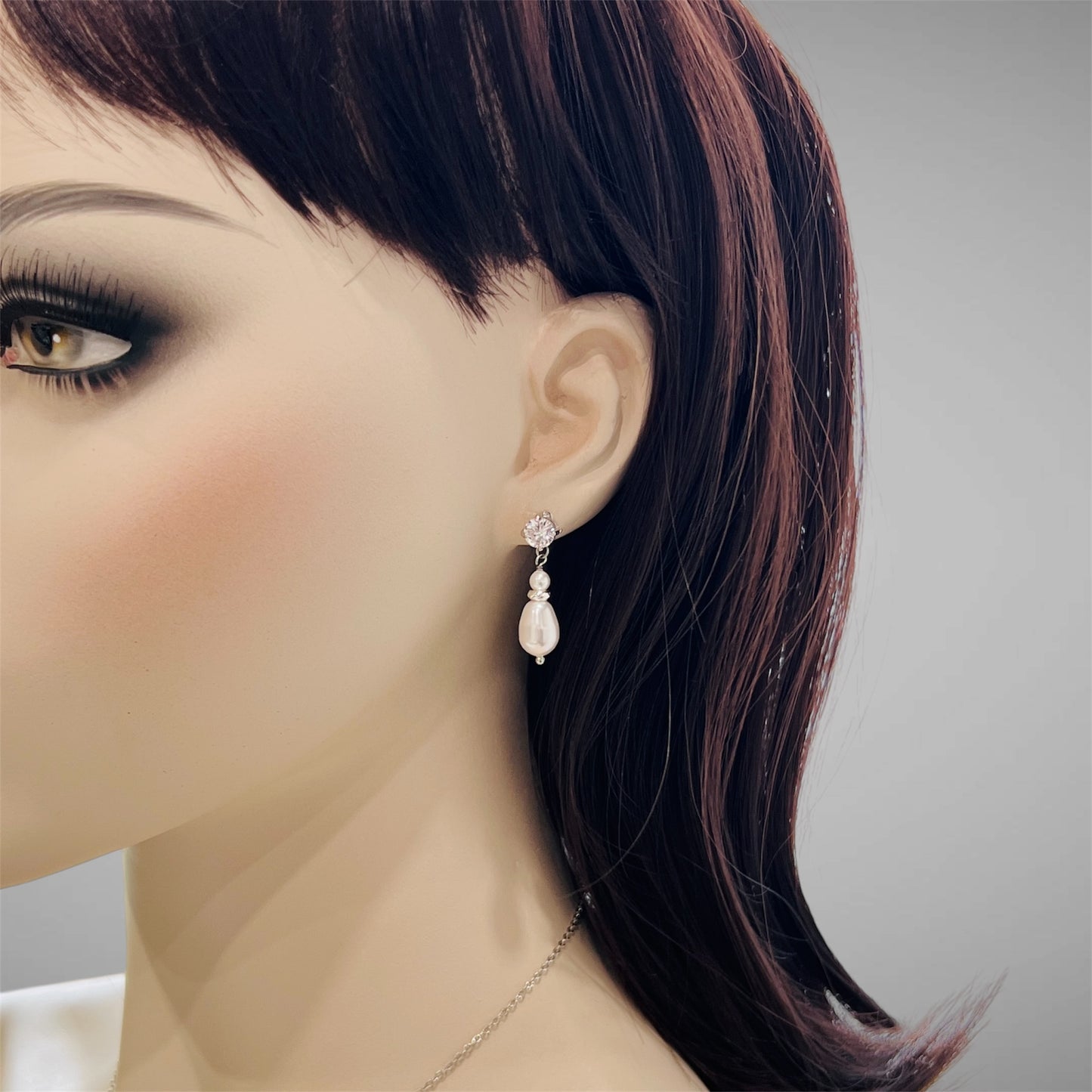 Bridal Wedding Marquise Pear-shaped Pearl Drop Earrings