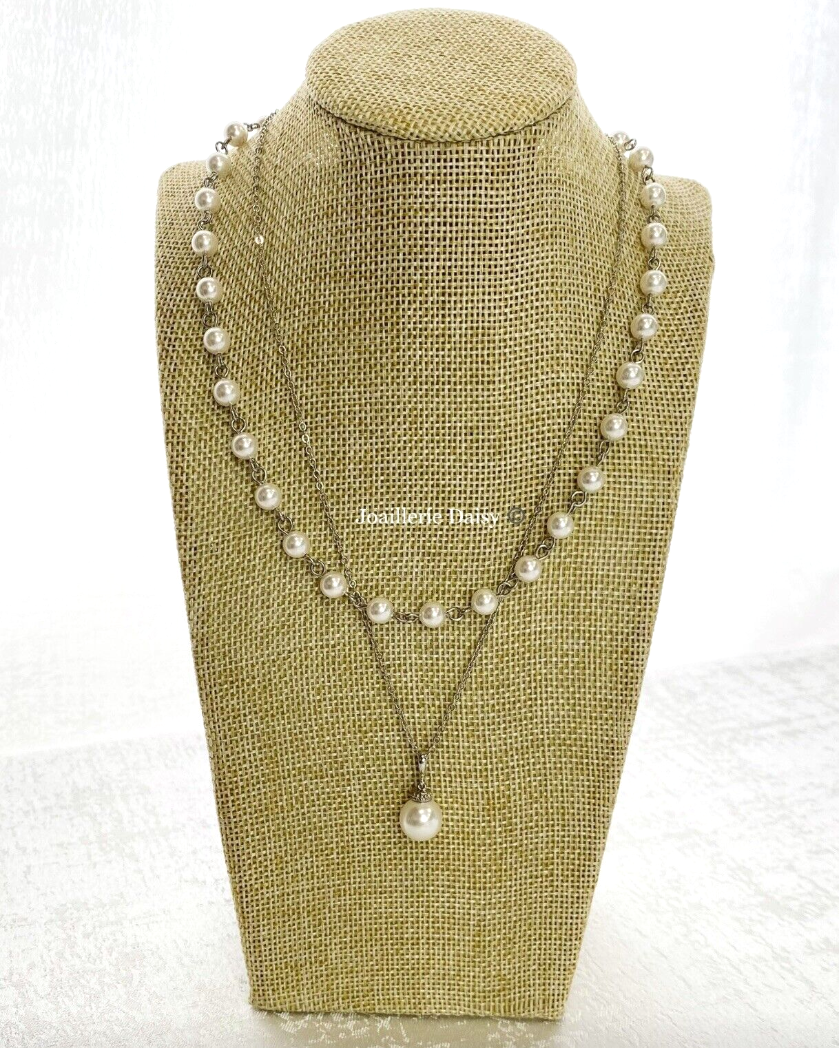 Collier de perles en cristal autrichien double couche Jessie