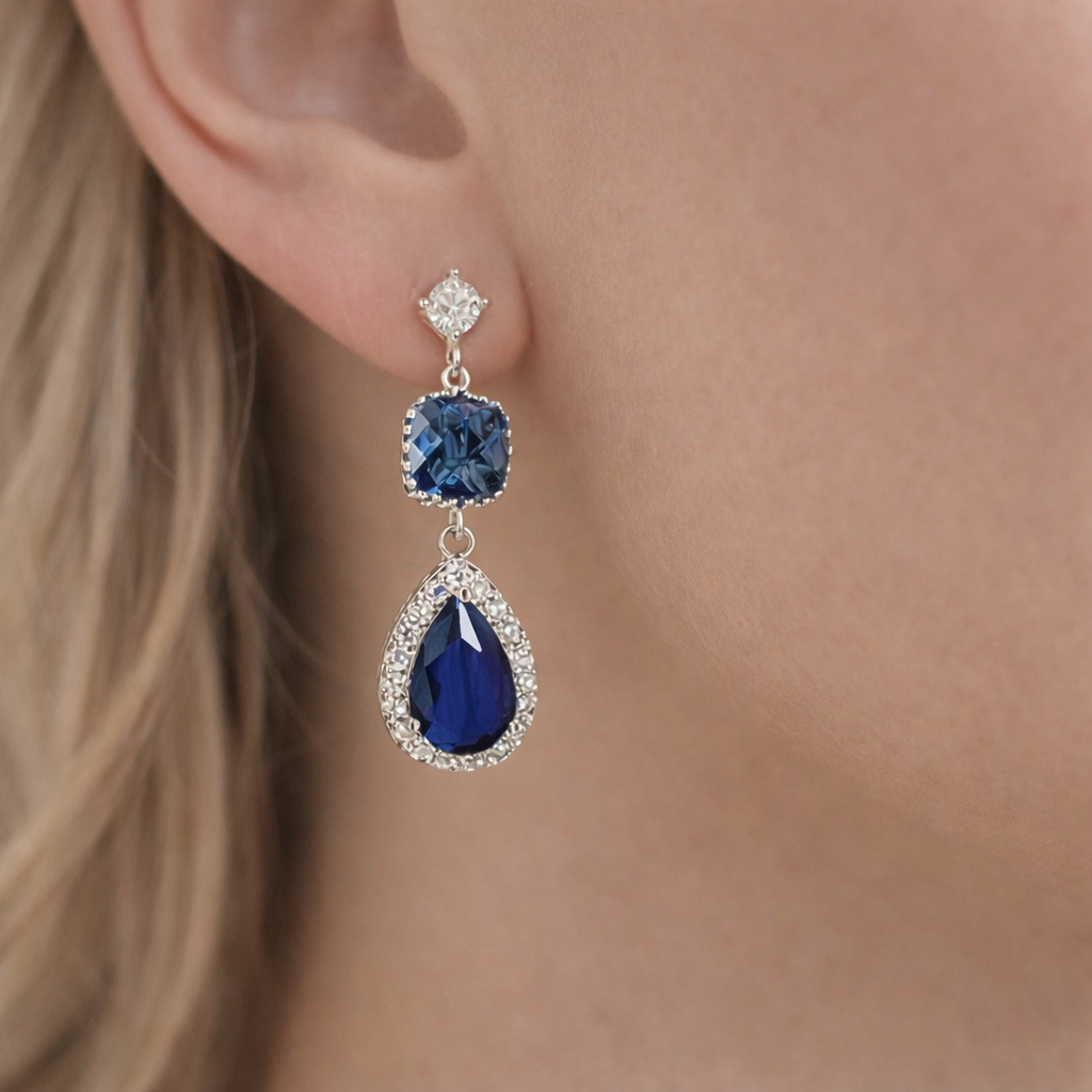 Boucles d'oreilles longues à clips Myelle CZ Marquise 