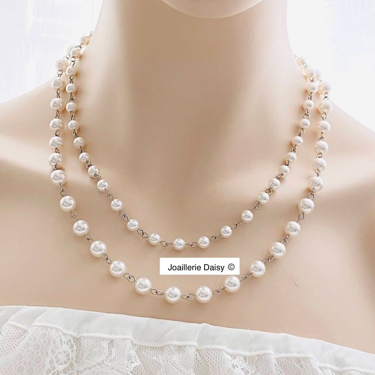 June Double Layer Austrian Crystal Pearl Necklace