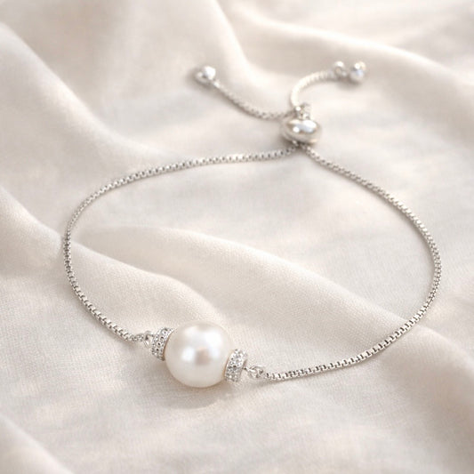Simple Classic White Pearl Adjustable Bracelet