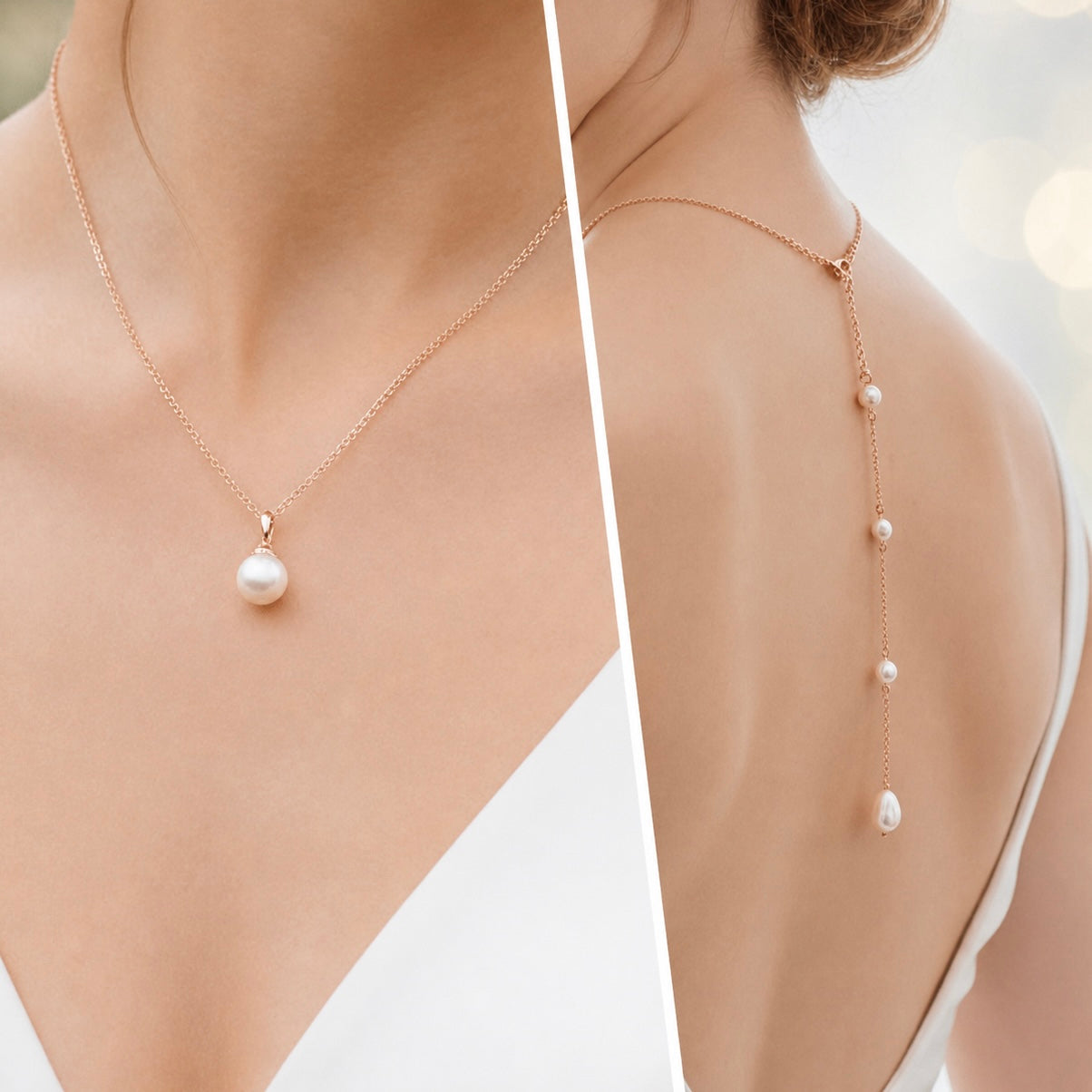 Collier Priscilla Simple avec toile de fond en perles de 10 mm 
