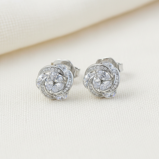 Wedding Bridal CZ Classic Stud Earrings