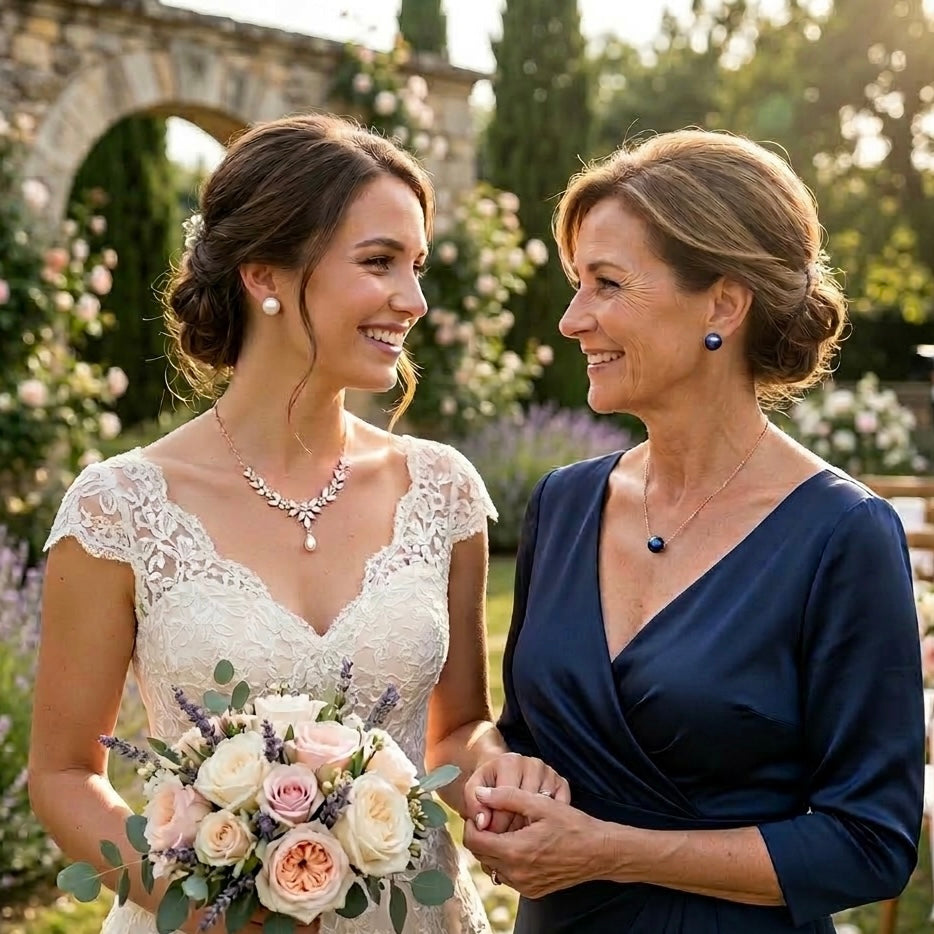 Wedding CZ Rose Gold Plated Statement Backdrop Pearl Necklace