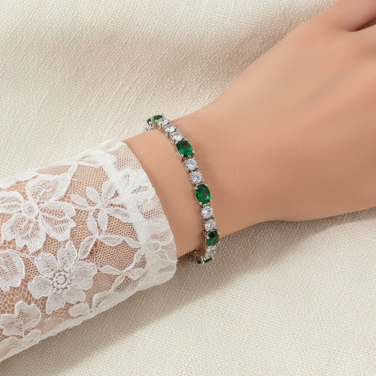 Crystal Emerald Green Adjustable Bracelet