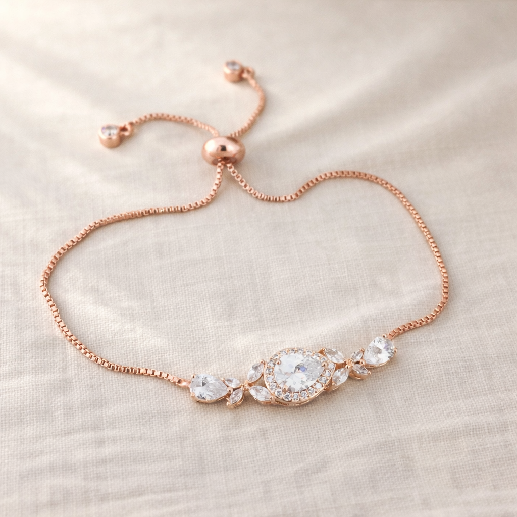 Bridal CZ Teardrop Bracelet
