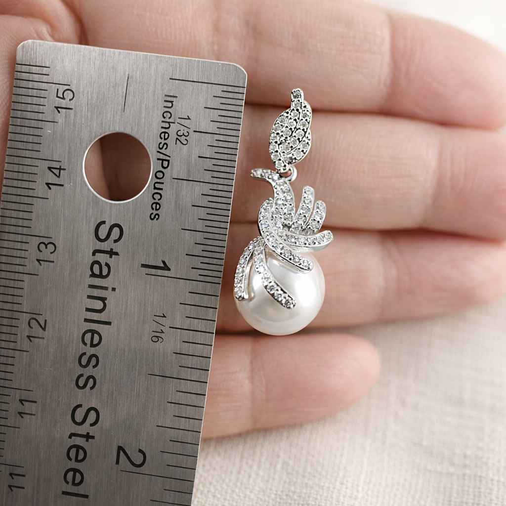 Large Pearl Bridal Stud Earrings