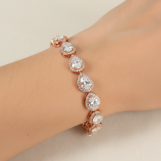 Clearence XL Rose Gold Plated Teardrop Bracelet