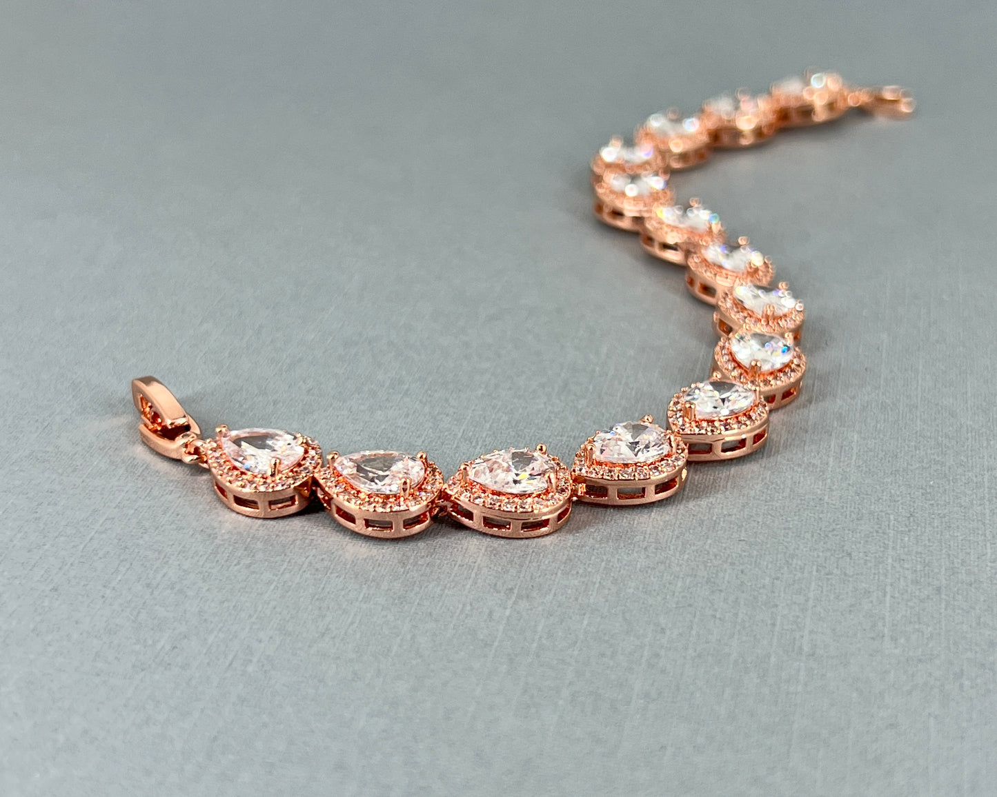 Clearence XL Rose Gold Plated Teardrop Bracelet