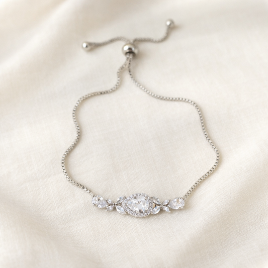 Bridal CZ Teardrop Bracelet