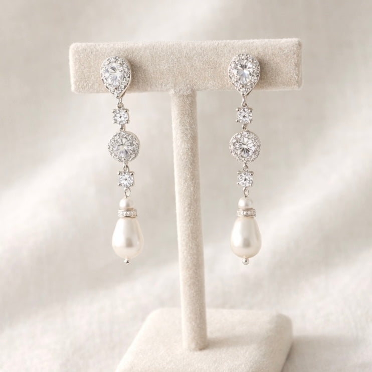 Pearl Drop Bridal Earrings